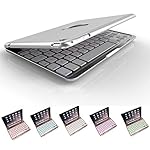 iPad Mini Keyboard Case,TechCode 7 Colors LED Backlit Wireless Bluetooth Keyboard Case Smart Cover for iPad Mini /iPad Mini 2/iPad Mini 3 7.9 inch Tablet(iPad Mini 1/iPad Mini 2/iPad Mini 3,Sliver)