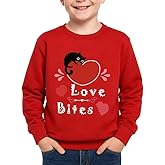 Glimnerize Unisex Kids Valentines Red Sweatshirt Long Sleeve Funny Crewneck Shirt 5-14 Years