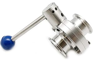 QiiMii Sanitary Stainless Steel 304 Tri Clamp Butterfly Valve with Pull Handle and Silicone, 1.5”Tube OD (1.5 INCH)
