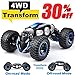 NQD RC Car Off-Road Vehicles Rock Crawler 2.4Ghz Remote Control Car Monster Truck 4WD Dual Motors Electric Racing Car, Kids Toys RTR Rechargeable Buggy Hobby Car Transform Car-Blue