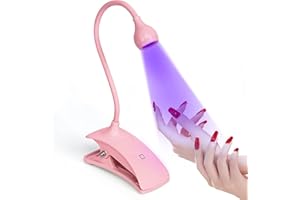AORAEM UV Nail Lamp Gooseneck UV Light for Gel Nails Touch Flash Cure Lamp USB Plug Play Nail Dryer with Clamp, Portable LED Gel Light 3 Level Timing Professional Home DIY Manicure Salon, Pink