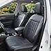 Leader Accessories Faux Leather Sideless Seat Covers for Car Truck SUV 2 Front Seats Black with Headrest Covers