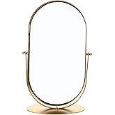 Zerodeko Retro Metal Makeup Mirror 11.22X5.90X3.93In Single-Sided Vanity Mirror Portable Desktop Cosmetic for Dressing Table 
