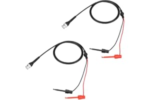 THINCOL Signal Generator Cable,2Pcs BNC to Dual Coaxial Cable,Testing Hook Probe Waveform Generator,High Stability,for Oscilloscope with BNC Interface