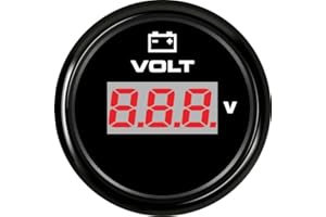 ELING 2'' Digital Voltmeter Voltage Gauge 12V 24V Universal with 8 Colors Backlights for Auto Car Motorcycle Boat
