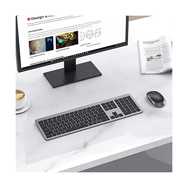 Seenda-Wireless-Keyboard-and-Mouse-Full-Size-Keyboard-and-Mouse-Set-Low-Profile-Compact-Wireless-Mouse-and-Keyboard-for-WindowsComputerPCLaptop-Space-Grey Seenda Wireless Keyboard and Mouse, Full-Size Keyboard and Mouse Set, Low Profile Compact Wireless Mouse and Keyboard…