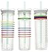 Zak Designs HydraTrak Double Wall Insulated Tumbler with Press in Lid and Wide Straw, Travel Tumbler Made of Break Resistant with 8 Silicone Bands to Track Your Water Intake 20 ounce, Seafoam