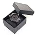 Bamboo Wooden Watch, Wristwatches Gift Cowhide Leather Strap Japanese Quartz Movement Watches with Gift Case (Grey)