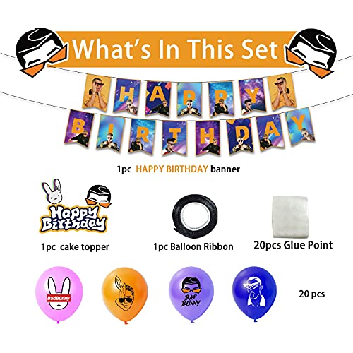 Bad Bunny party decorations, Bad Bunny birthday decorations set with a