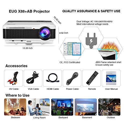 HD LED Movie Projector 5000 Lumens Multimedia Video Projector LCD Image ...