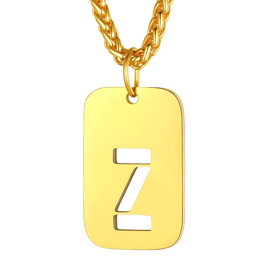 FindChic Dogtag Chain Gold Initial Necklace for Men — image 1