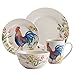 Paula Deen Dinnerware Garden Rooster 16-Piece Stoneware Dinnerware Set, Print -