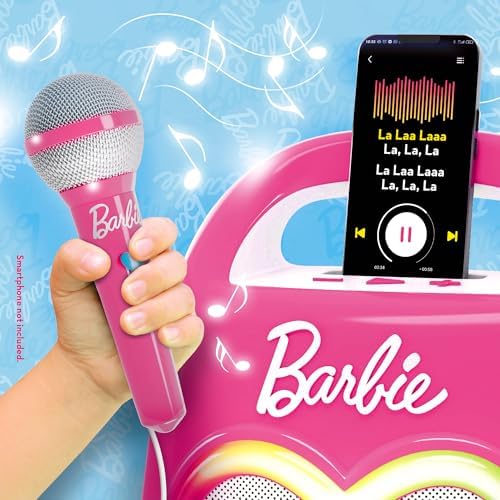 Coluna de karaoke com microfone, mede 28x17x38 cm, ligação Bluetooth, luzes coloridas, inclui cabo USB, alça de transporte, brinquedos para raparigas, presentes para meninas de 4 anos (47869)