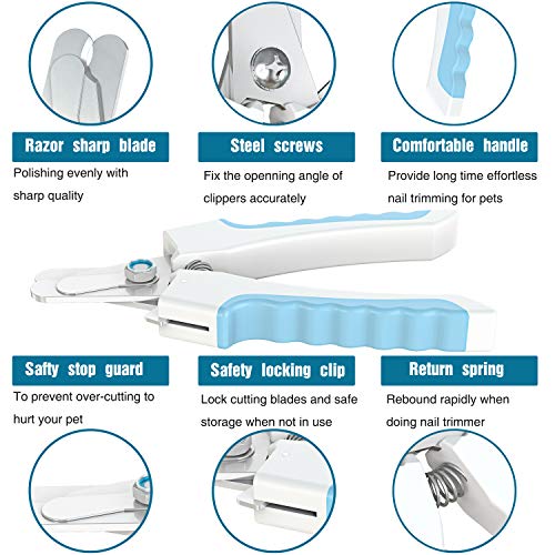 Dog Nail Clippers, Stainless Steel Dog Nail Trimmer with Razor Sharp Blades, Safety Guard to Avoid Over-cutting, Professional Grooming Tool at Home for All Small Large Dogs Cats Pets - Free Nail File - Thumbnail 4