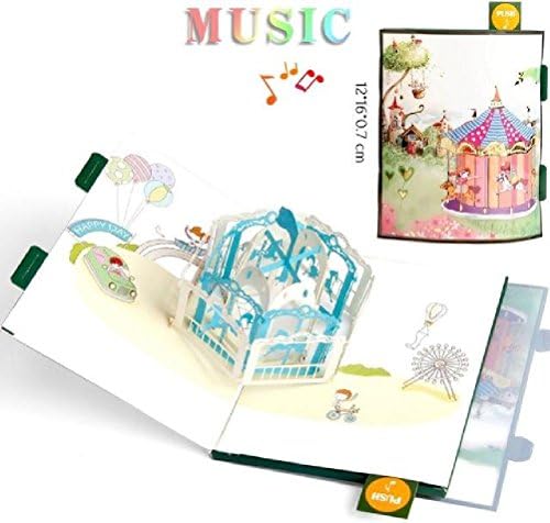 Heliyan Cards Anime Postcards Handmade 3D Pop Up Musical Greeting Cards Happy Birthday Paper Card For Baby
