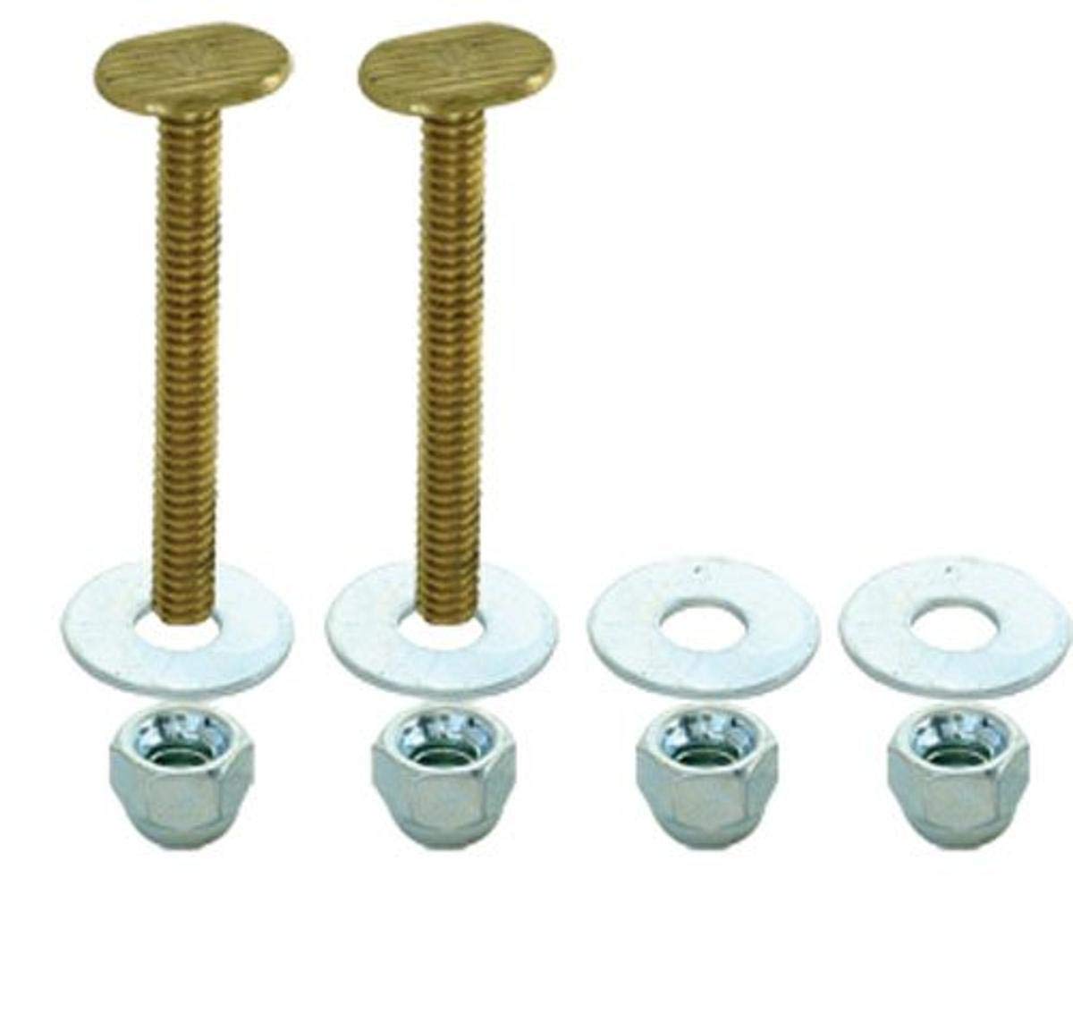 EZ-FLO 1/4 Inch x 2-1/4 Inch Closet Bolt Set Brass Plated