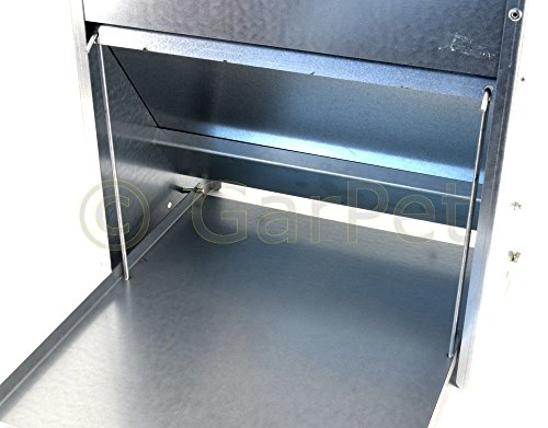 Hühner Geflügel Futterautomat mit Tritt Klappe Platte Futter Trog Spender Silo (Futterautomat 20 L) – Bild 3