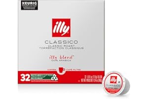 Illy Coffee K Cups - Pods For Keurig Machines – Classico Roast - Caramel, Orange Blossom & Jasmine - Mild, Flavorful & Balanced Flavor - No Preservatives – 32 Count