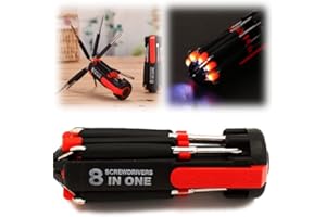 KAHBIN Multifunctional 8-in-1 Screwdrivers Tool with Worklight and Flashlight, Portable Multi Tool Screwdriver Professional Repair Tool, General Screwdriver Multitool for Home Kitchen Car