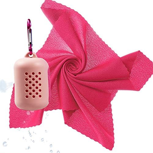 Quick Dry Camp Towels, Fast Drying - Super Absorbent - Ultra Compact-Ultra Light, Cool Microfiber Towel with Silicone Case for Gym, Beach, Swimming, Backpacking, Traveling, Hiking, Yoga