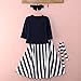 Hotone Headband+belt+solid Top+striped Skirts 4pcs Set Kids Girls Outfits Dress (3T)
