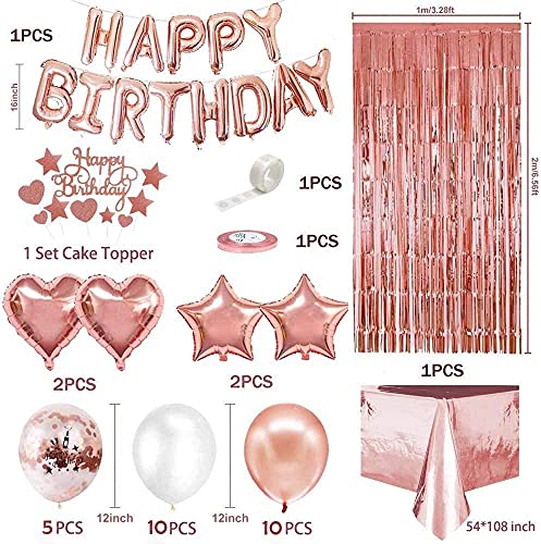Rose Gold Birthday Party Decoration, Happy ... - UK