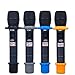 Auch 4 Sets Shakeproof Wireless Handheld Microphone Anti-Rolling Mic Protection Silicone Ring & Bottom Rod Sleeve Holder Set for KTV Device, Multi-Colored
