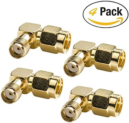 Wirelessan SMA Female to RP-SMA Male Coupling Nut Connector Adapter for Wi-Fi Antenna/ FPV Drone/ Signal Booster/ Repeaters/ Radio/ RF Coaxial Coax/ Extension Cable (Pack of 4)