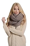Aris Ultra Thick & Chunky Chic Over-sized Cable Knit Infinity Scarf & Pink Storage Bag