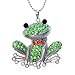 PammyJ Crystal Happy Green Frog Pendant Necklace, 24