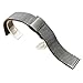 20mm Mesh Stainless Steel Bracelet Wrist Watch Band Strap with Fold-Over Clasp Buckle - Black