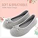 ULTRAIDEAS Women’s Comfort Memory Foam Breathable Knitted Terry Lining Washable Ballerina Slippers Anti-Skid House Indoor Shoes (M /7-8 B(M) US, Gray)