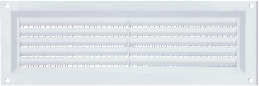 DRAAK Louvre Vent PVC White 9x3 Louvre Grille Fly Screen Air Flow Cover