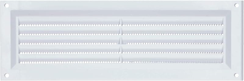 DRAAK Louvre Vent PVC White 9x3 Louvre Grille Fly Screen Air Flow Cover