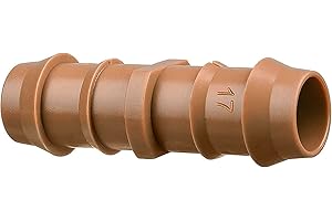JAYEE 25 Pack Drip Irrigation Barbed Coupling Fittings (17mm) for 1/2" Drip Hose(0.600”ID), Sprinkler Tubing Connector for Drip System