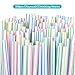 Flexible Straws Plastic Straws BPA Free Bendable straws 300 Pack Ninonly Striped Multi Colored Rainbow Straws Disposable Bendy Straw 8