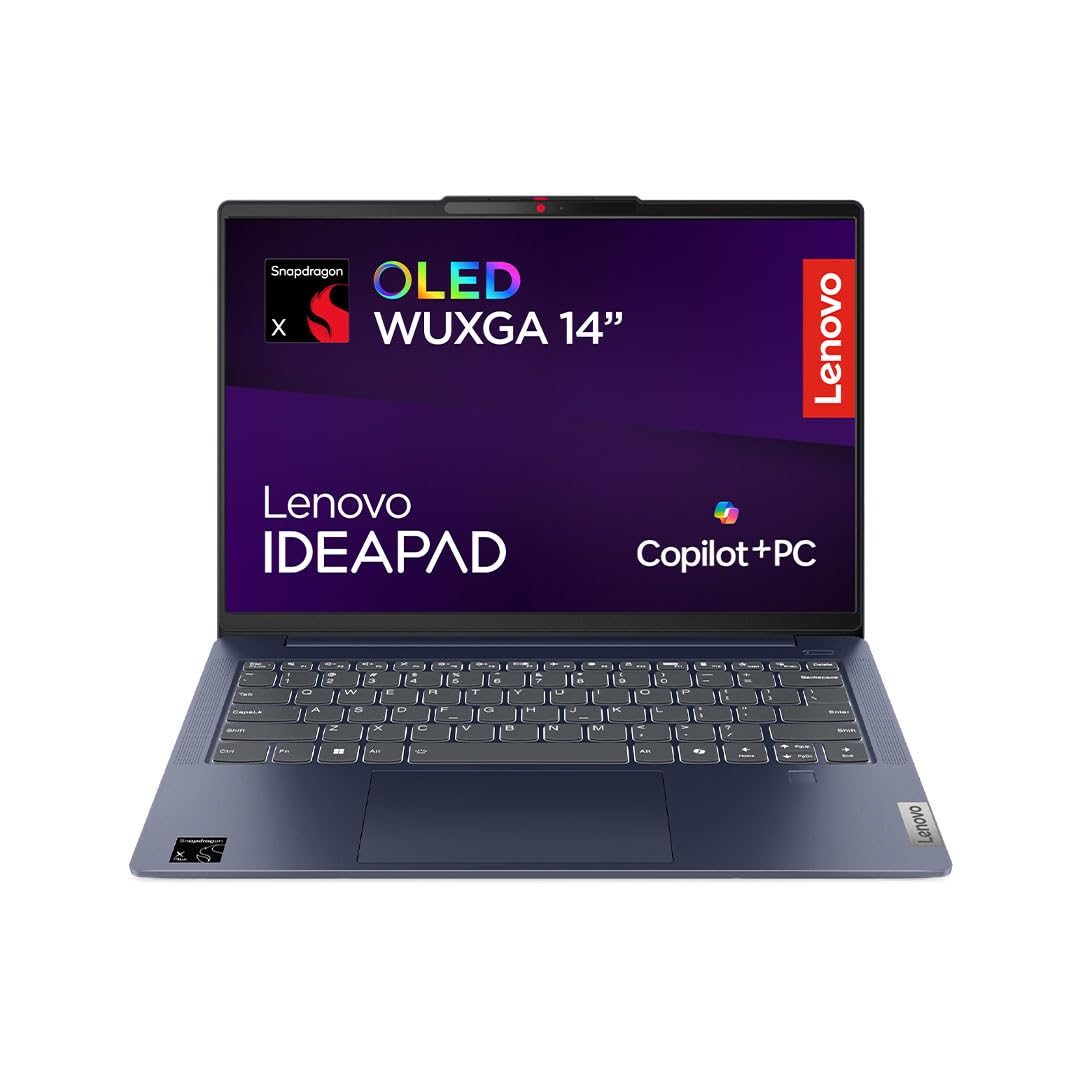 Lenovo IdeaPad Slim 5X Laptop | 14" WUXGA OLED Display | Copilot+ PC | Snapdragon X X1-26-100 | 16GB | 512GB SSD | Qualcomm Adreno GPU | Win11 | QWERTZ Beleuchtet | Abyss Blue | 3 Monate Premium Care