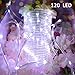 VMANOO Outdoor String Lights 120 LED Battery Operated String Fairy Christmas Lighting Decor Timer for Outdoor Indoor Garden Patio Lawn Holiday Bedroom Wedding Xmas Decorations (White)