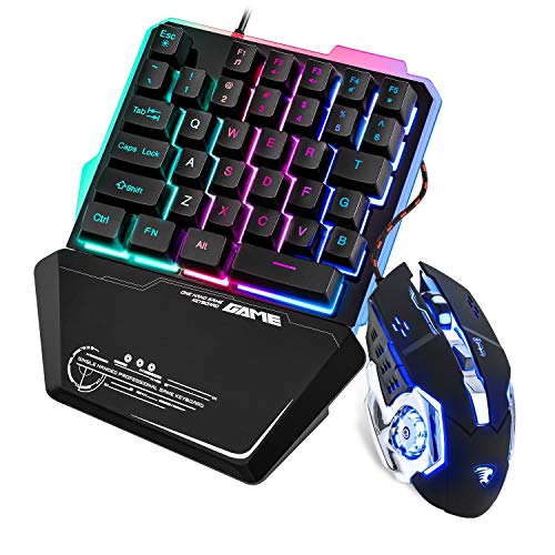 One Hand Gaming Keyboard and Mouse Combo Ippinkan 35 Keys PUBG Keycap