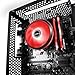 upHere ACC92RD CPU Air Cooler with 120mm PWM Red Led Fan,Anodized Black Aluminum fins