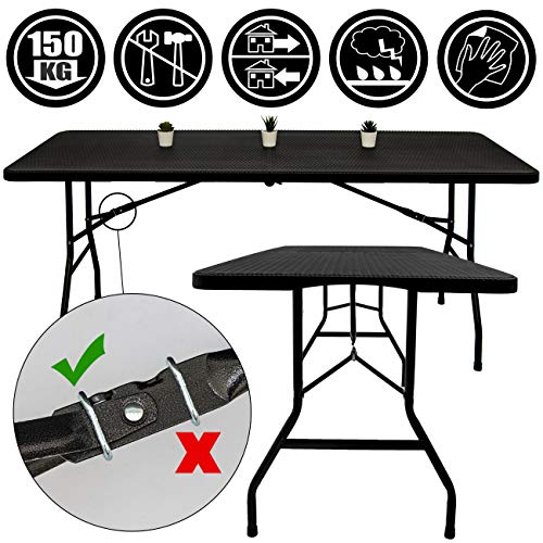 AMANKA 150kg Garten Sitzgruppe 180 cm Tisch Rattan-Optik Wetterfest Gartenmöbel Set mit 6 Stühlen – Bild 5