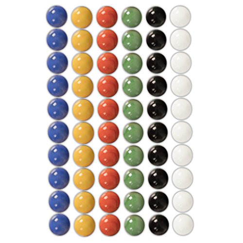 Marbles for Chinese Checkers, Set of 60, 6 Colors, 10 Marbles for Each Color, Includes Velvet Drawstring Pouch