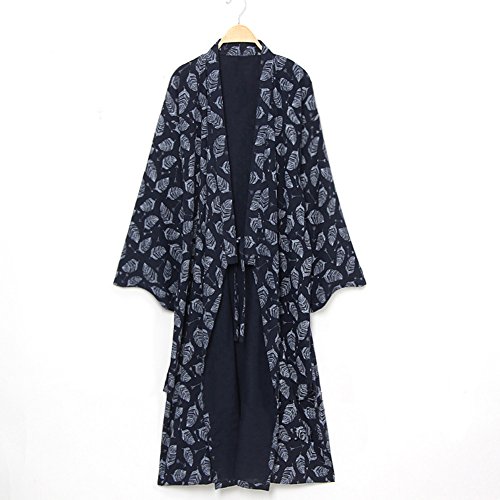 Men Japanese Bathrobe Kimono Yukata Pajamas Cotton Soft Sleepwear Robe Gown Nightwear - Thumbnail 2