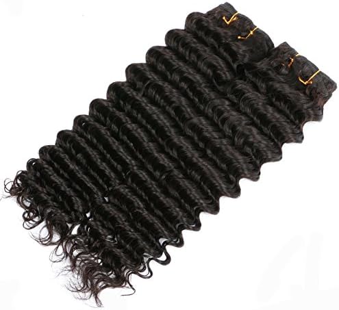 Eecamail 7A Brazilian Deep Wave Extensions Unprocessed Virgin Deep Curly Weave 4 Bundles Remy Human Hair Natural Color 8 8 10 10inch