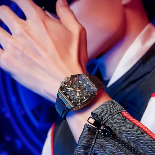 OLEVS Mens Watches Stylish Chronograph Waterproof Luminous Silicon Strap Multifunction Watches for Men Business White Men Wrist Watch