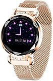 Smart Watch,Bluetooth Fitness Tracker Color Touch Screen with All-Day Heart Rate and Activity Tracking,Sleep Monitoring with Waterproof Calorie Counter Pedometer for Women(Gold)