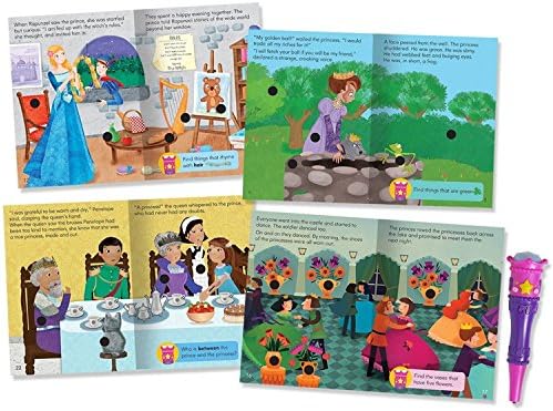 Educational Insights Hot Dots Jr. Princess Fairy Tales Interactive Storybook Set with Magical Talking Wand Pen
