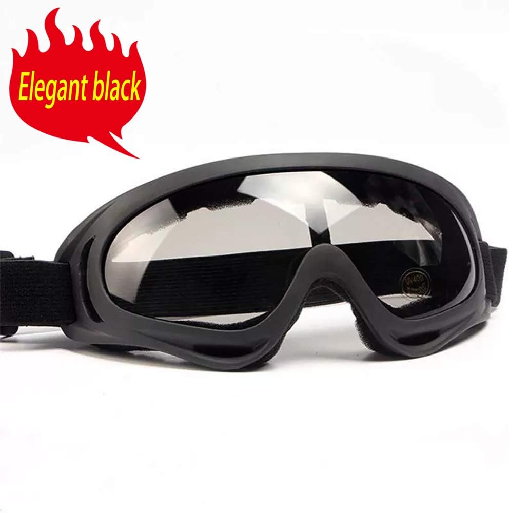 WJH9 Glasses Outdoor Men Bike Anti Fog, Goggle Polarized Driving Riding Lens Sun Glasses Prevent Droplets Infection No Leaking Anti Fog Protection Goggles,Black