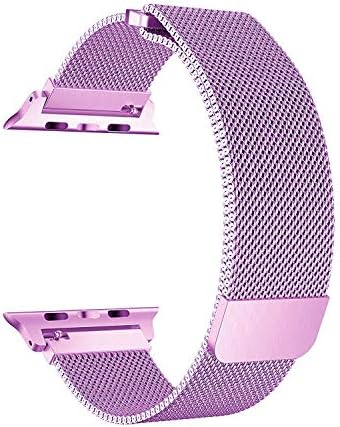 Erisi Smart Watch Straps, Milanese Bands Stainless Steel Loop for Women Men, Metal Watchband with Magnetic Lock Compatible with iWatch Series 4 3 2 1 (Watch NOT Included) (Lavender)