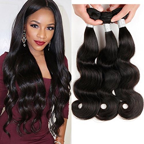 Yolami Brazilian Body Wave 3 Bundles 100% Unprocessed Human Hair Bundles Brazilian Virgin Hair Bundles Natural Color 18 20 22 Inch